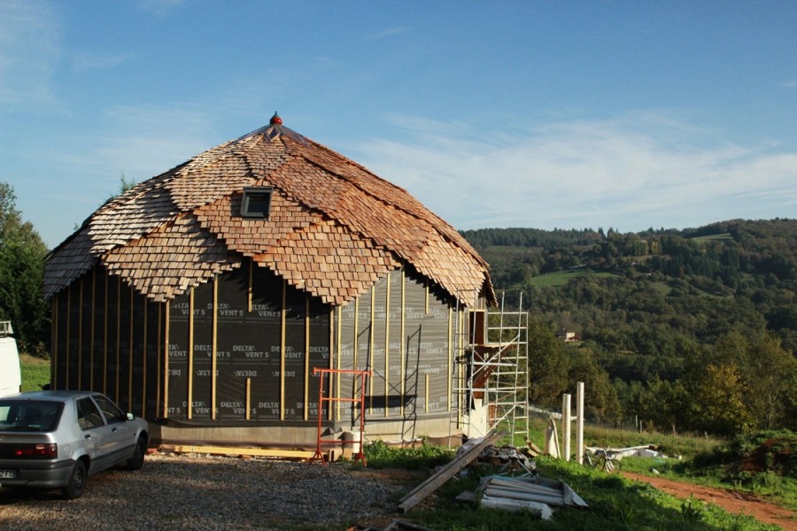 Zome 10 habitat dans le  Lot été 2014 conforme RT 2012